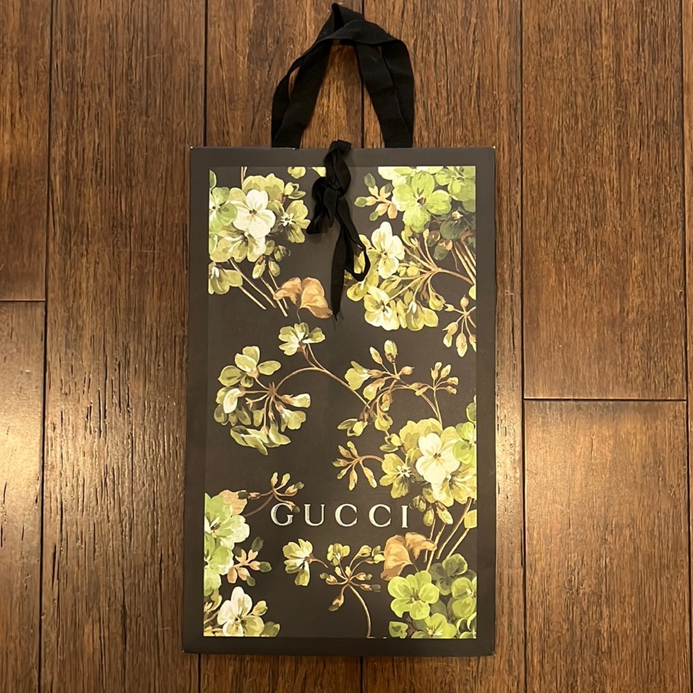Gucci brown and lime green floral bag!